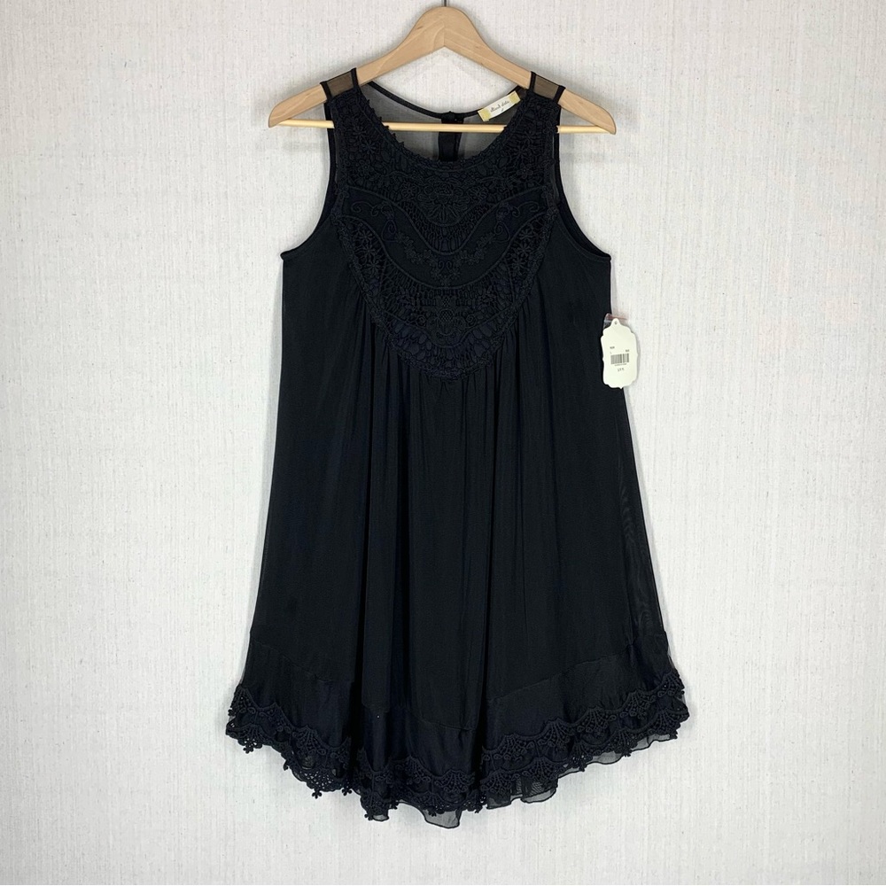Altar'd State Black Lace-Trim Mini Dress